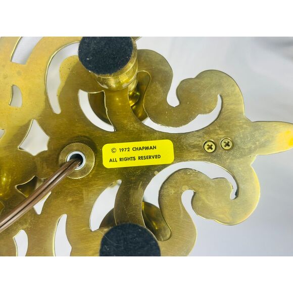 Prestigious Chapman Brass Bouillotte Table Lamp Candelabra  Dual Light 1972 - Picture 10 of 14